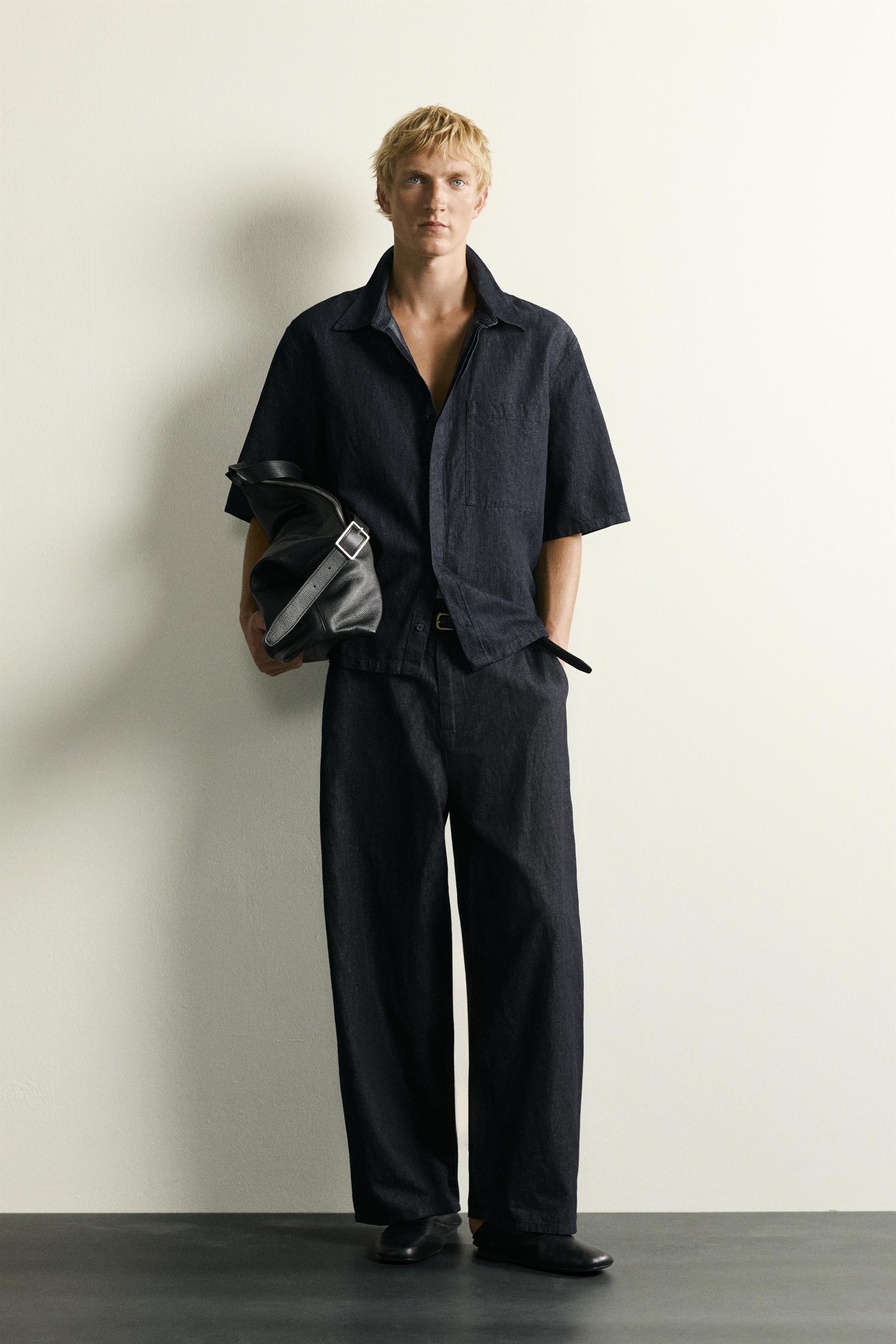 CHEMISE DENIM COUPE BOXY COTON ET LIN